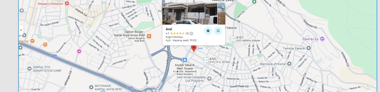 Arel Etiket konumu, Kartal İstanbul